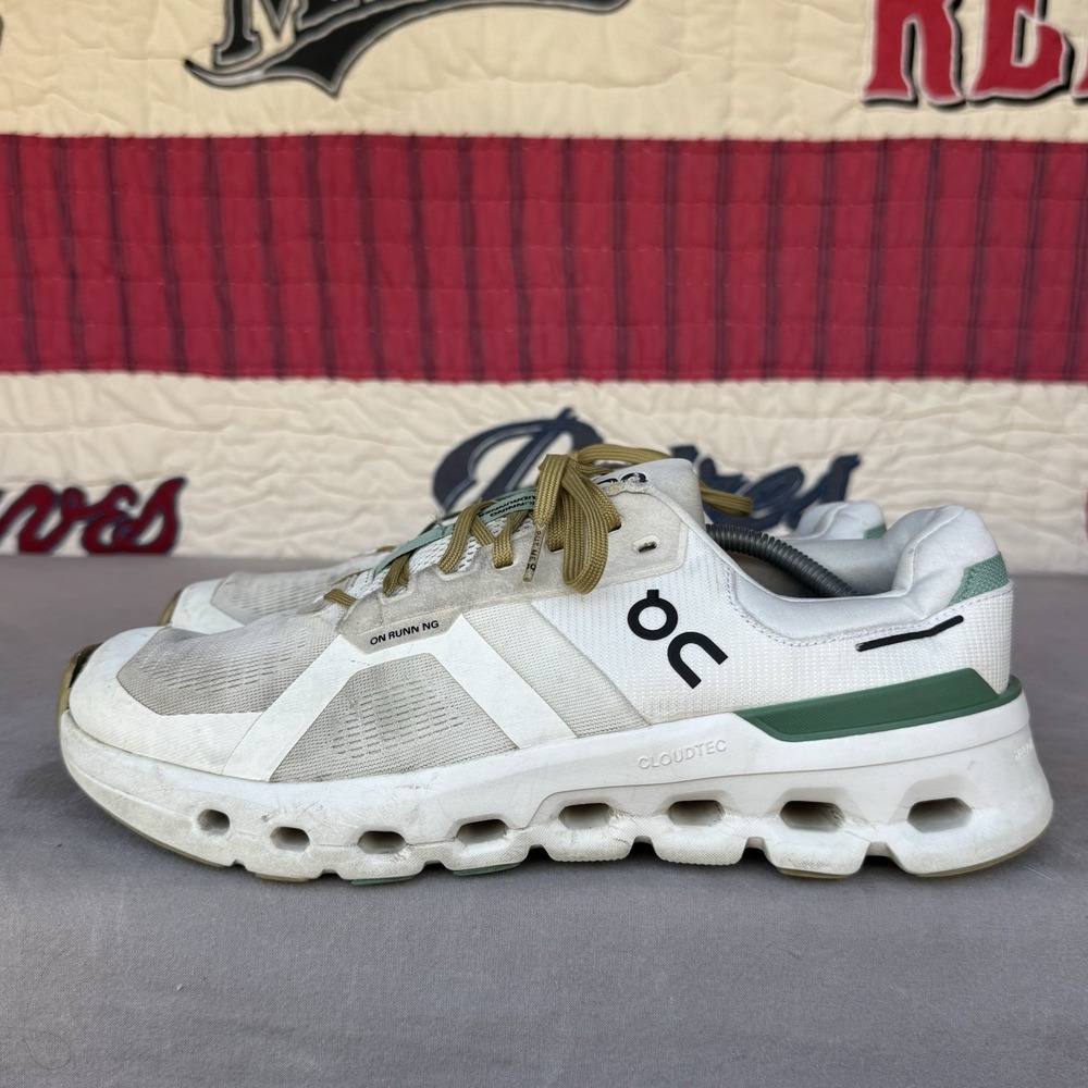 Size 11.5 - On Running Shoes Mens White Cloudrunner 2 Sneakers Athletic Low Top